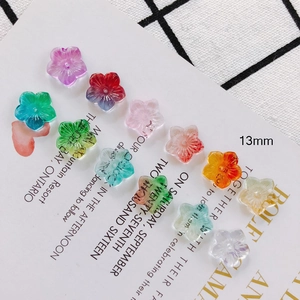 DIY colorful 13mm five-petal crystal glass beads for jewelry making and earrings