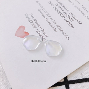 Leaf-shaped colorful crystal glass beads for DIY jewelry making with AB coating, 16x14x4mm