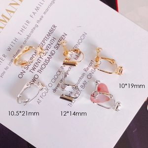 Gold and silver DIY clip-on earring converters with screw adjustment in multiple sizes