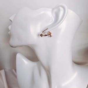 Adjustable gold-plated screw ear clip converter displayed on a white model head