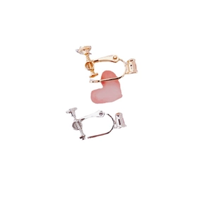 Adjustable screw-on ear clip converters in gold and silver for non-pierced DIY jewelry