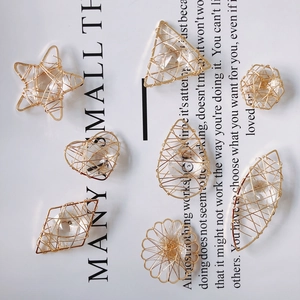 Ciondolo Geometrico Avvolto in Filo di Lega Con Strass Forma di Stella Cuore Triangolo DIY Creazione Gioielli Donna