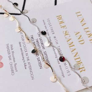 Minimalistische lange golfkettingset met gouden en zilveren ronde paillettenhangers