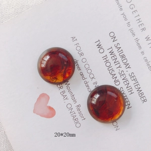 20mm translucent amber acrylic round cabochon buttons for DIY jewelry making