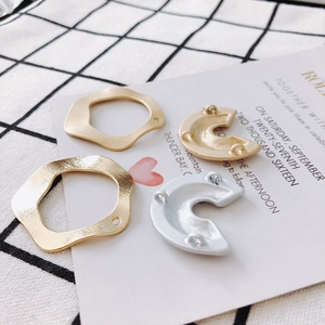 Minimalist DIY hollow circular alloy jewelry pendants in gold and silver plating finishes