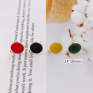 Bunte runde Legierung-Ohrringe mit Goldrand für DIY handgemachten Schmuck