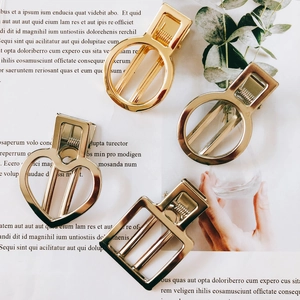 Barrettes à Cheveux Géométriques Évidées en Alliage Minimalistes pour Femmes Pinces Crocodiles en Métal Or Argent Accessoires Cheveux