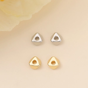 Perles d'espacement pyramidales en métal pour bijoux DIY, finitions or et argent