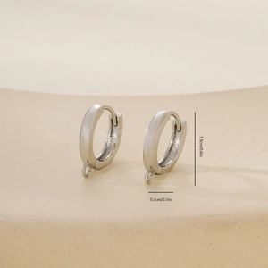 Silver metal hoop earring findings with bottom loop for DIY jewelry making 1.5cm