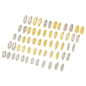 Mixed geometric gold and silver hoop earrings and DIY jewelry making components