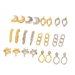 DIY gold plated geometric earrings accessories including moon star and water drop shapes