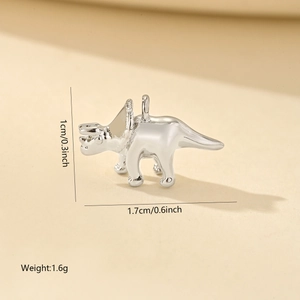 Detailed view of triceratops pendant with dimensions 1x1.7cm and weight 1.6g
