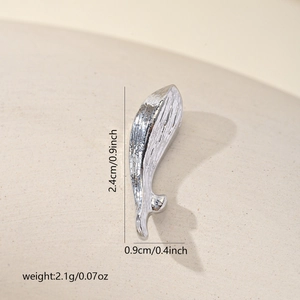 Detail shot of silver koi fish metal pendant with dimensions for DIY jewelry making