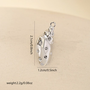 Detailed dimensions and weight of zircon-studded conch pendant for jewelry making
