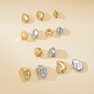 Irregular Organic Shape Metal Loose Beads Gold Silver Plated Copper Alloy Spacer Beads For DIY Jewelry Making Findings