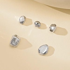 DIY jewelry making irregular silver plated metal beads for handmade bracelets and necklaces