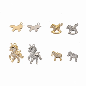 DIY koperen dierenhangers in goud en zilver met zirkoon micro-pave voor sieraden maken