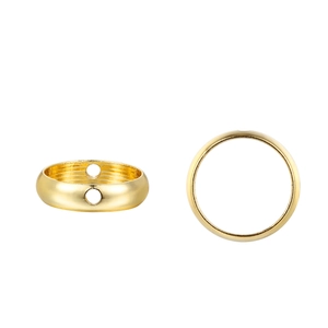 Golden double-hole circular metal ring components for DIY jewelry and earring making