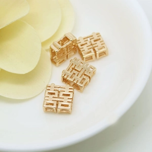 Gouden Dubbel Geluk kralen voor DIY sieraden met traditioneel hol ontwerp