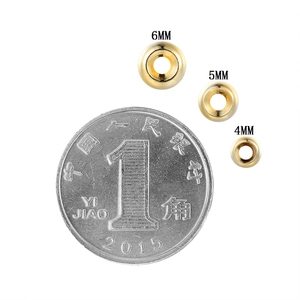 Polierte goldene Messing-Abstandsperlen in 4mm 5mm 6mm für DIY-Schmuckherstellung