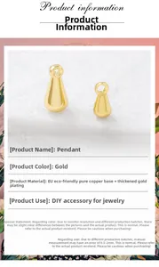 Detailoverzicht van gouden druppelhangers in twee maten voor DIY-sieraden