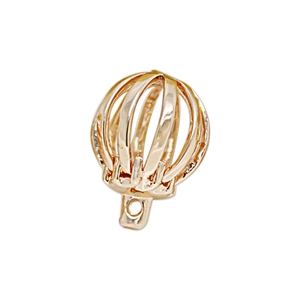 Gold plated brass hollow lantern bead pendant for DIY jewelry making and necklaces
