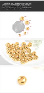 Suministros de joyería DIY con cuentas espaciadoras de metal dorado en cinco tamaños
