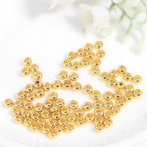 Cuentas espaciadoras rondelle doradas para joyería DIY y accesorios de pulsera
