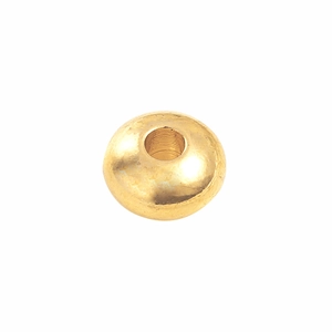 Cuentas planas doradas de metal para pulseras DIY con acabado de textura pulida