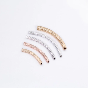 Perle a Tubo Curvo in Rame Galvanizzato con Taglio a Diamante Perle Distanziatrici per Fai da Te Creazione di Gioielli Bracciali Collane Accessori Moda Unisex