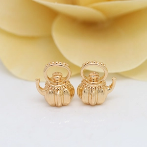 Miniature Teapot Pendant Alloy Gold Plated Retro Tea Kettle Charm For DIY Necklace Bracelet Jewelry Making Accessories Findings