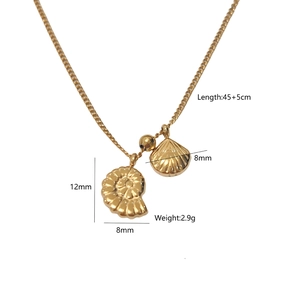 Detalles de colgantes de concha dorados con cadena de 45+5cm y peso de 2,9g