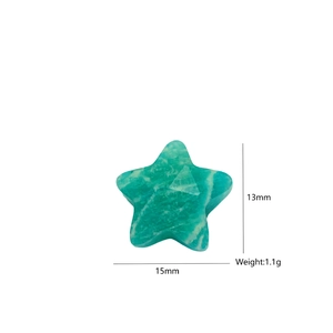 Star-shaped amazonite natural stone pendant detail with 13mm height and 15mm width dimensions