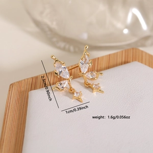 Elegant butterfly tassel earrings with sparkling cubic zirconia and gold plating finish