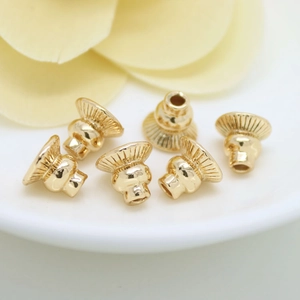 Calottes de Perles en Fleur Métal Vintage pour Bijoux DIY Supports de Perles en Cloche Dorés Accessoires