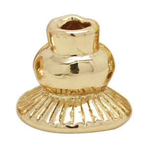Calottes de perles dorées polies pour bijoux DIY avec détails gravés radiaux élégants
