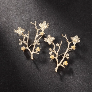 Vintage Brass Gold Plated Flower Bouquet Brooch Base DIY Jewelry Making Setting For Women Handmade Botanical Accessory Setting