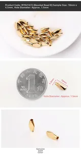 Λεπτομέρεια από χρυσές χάντρες 10mm*4.5mm για DIY με μέγεθος τρύπας στα 1.5mm