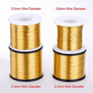 Σετ 4 χρυσών χάλκινων συρμάτων 0,3mm έως 0,6mm για DIY κατασκευή κοσμημάτων