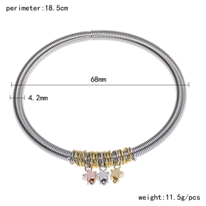 Technical size diagram for 4.2mm guitar string spring bracelet with three colored stars