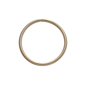 Detaillierte Makroansicht von 4,2 mm Goldspirale Gitarrensaiten-Armband mit Schraubkopf