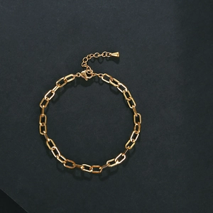 Minimalistische gouden paperclip ketting armband van roestvrij staal met verstelbare sluiting