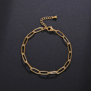Elegantes vergoldetes Büroklammer-Armband aus Edelstahl mit einem Karabinerverschluss