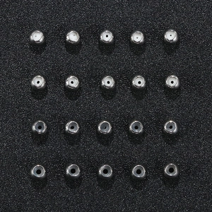 Stainless Steel Round Positioning Beads With Silicone Core 5mm DIY Jewelry Findings Spacer Beads For Bracelet Making