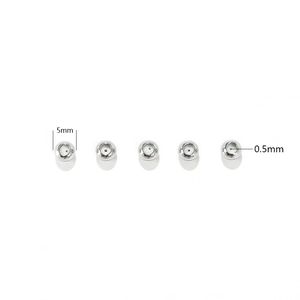 5mm polished stainless steel beads with 0.5mm center hole for DIY jewelry making