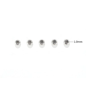 Detailed view of 5mm stainless steel beads with 1.0mm inner diameter for DIY jewelry