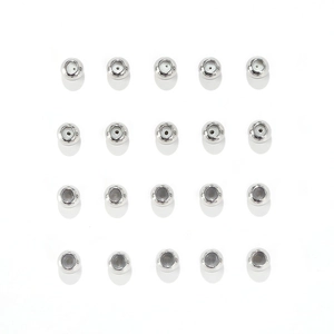 Set of 5mm stainless steel beads with silicone inserts for DIY jewelry making