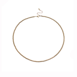 Collana classica in acciaio inossidabile placcato oro 18K con perline da 3mm