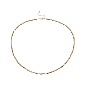 Collana classica in acciaio inossidabile placcata oro 18K con perline 3mm e chiusura