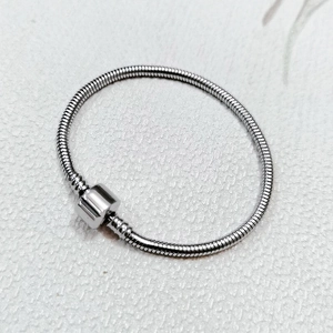 Bracciale Catena a Serpente in Acciaio Inossidabile per Uomo Donna Base Gioielli DIY Chiusura a Bariletto Argento